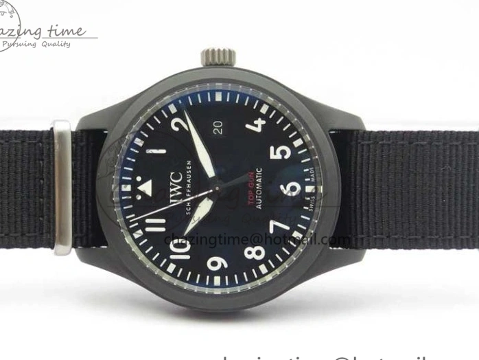 MIROTIME 0223 Pilot IW326901 Real Ceramic MK 1:1 Best Edition Black Dial On Nylon Strap MIYOTA FastDry 7126